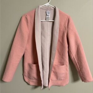 Chico’s Wool Blend Open Jacket Cardigan Size 0/ Small (4-6) Pink Pockets